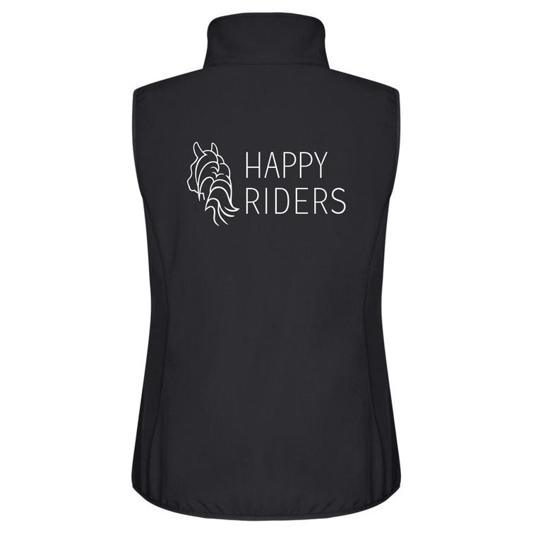 Naisten softshell liivi Happy riders logolla