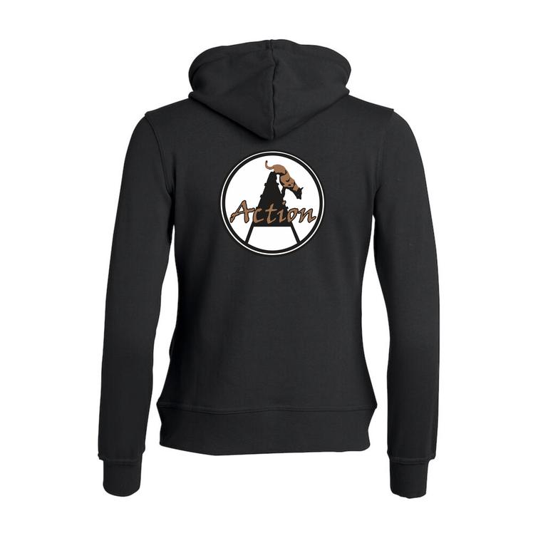 Naisten basic vetoketjuhuppari Action logolla