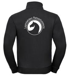 Miesten collegetakki Lapinlahden ratsastusseura logolla