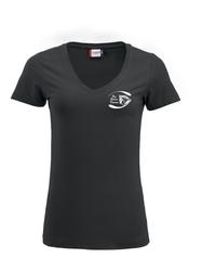 Naisten v-aukollinen strech t-paita Pro Riders logolla