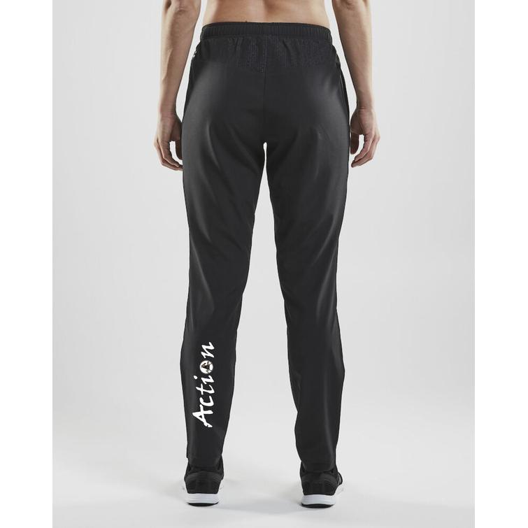 Naisten joustavat tuulihousut Action logolla