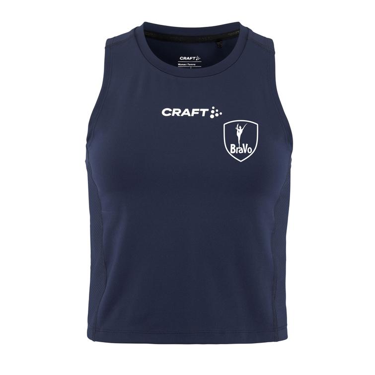 Naisten Crop Singlet toppi BraVo logolla