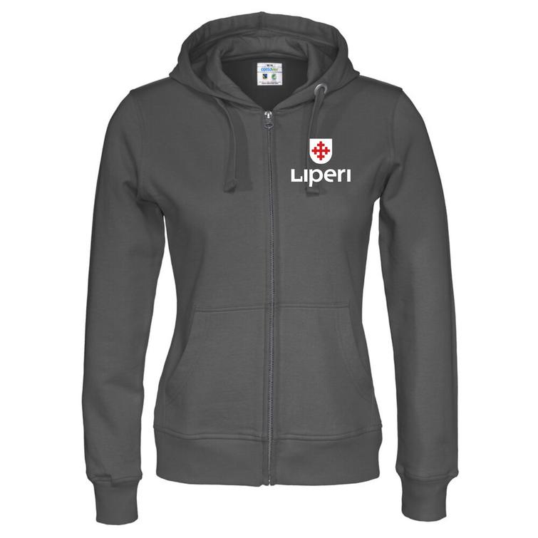 Naisten vetoketjuhuppari Liperi logolla