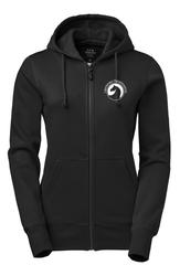 Naisten vetoketju huppari Lapinlahden ratsastusseura logolla