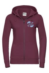 Naisten vetoketjuhuppari Liperin pulikoijat logolla