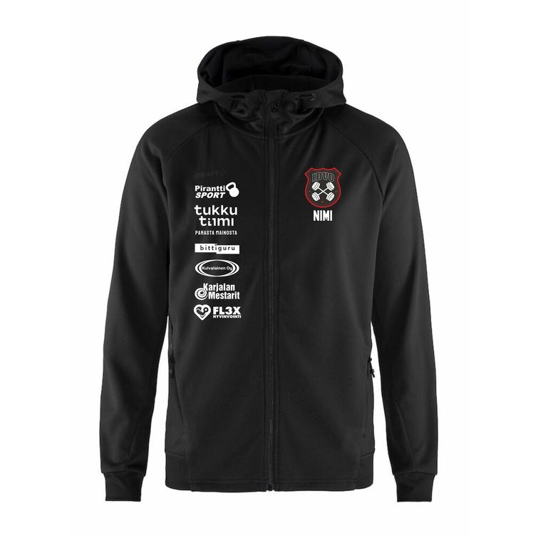 Miesten unify vetoketjuhuppari IdVo logolla