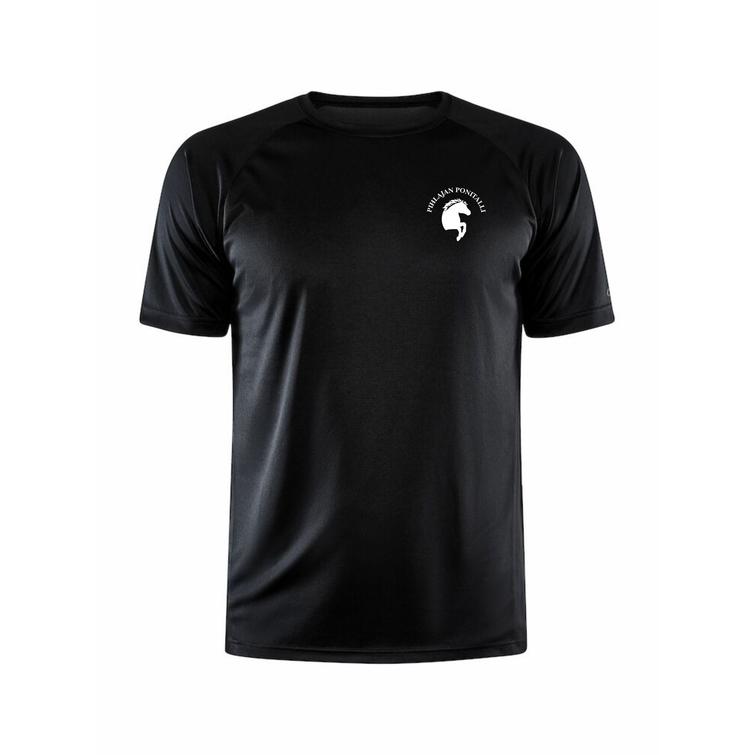 Miesten tekninen t-paita Pihlajan ponitalli logolla