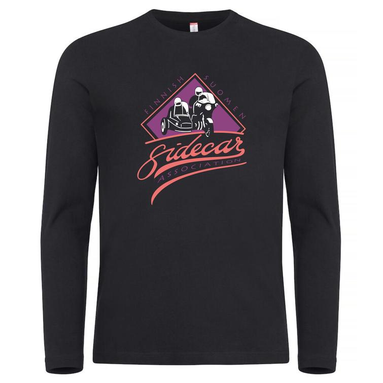 Miesten pitkähihainen paita Suomen Sivuvaunuyhdistys logolla