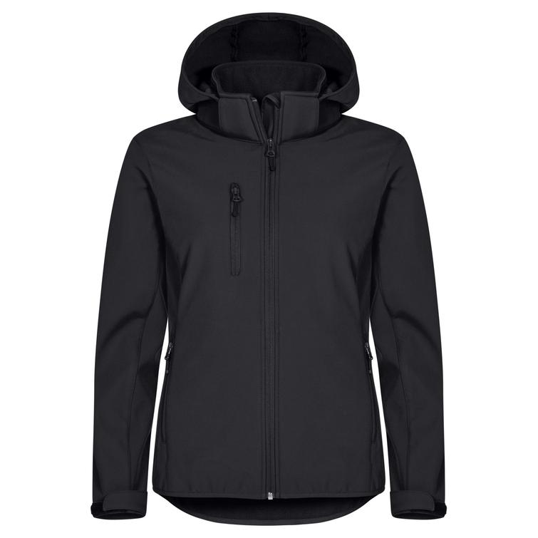 Naisten hupullinen softshell takki Dr&oacute;mi logolla