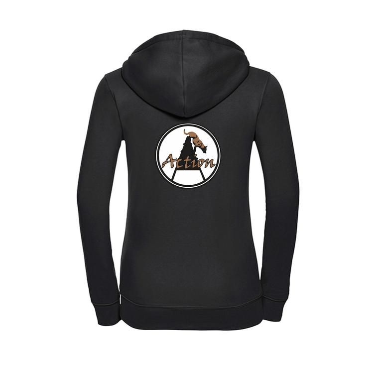 Naisten vetoketjuhuppari Action logolla