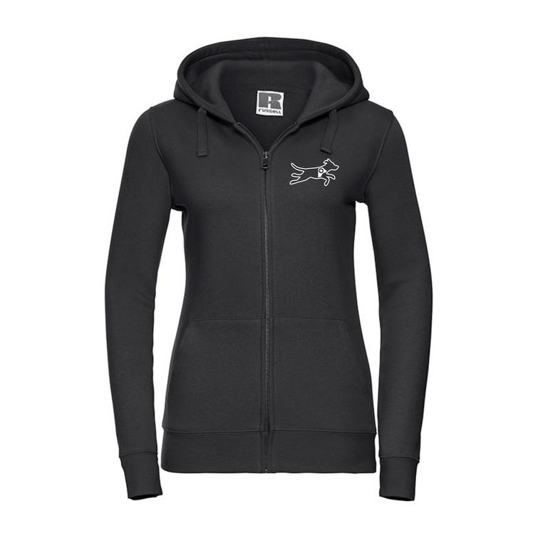 Naisten vetoketjuhuppari Popeko logolla