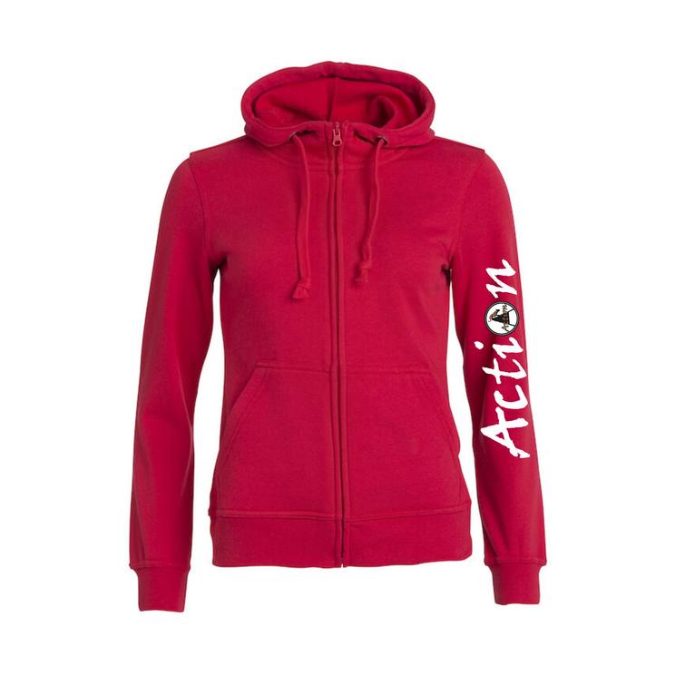 Naisten basic vetoketjuhuppari Action logolla