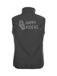 Naisten basic softshell liivi Happy riders logolla