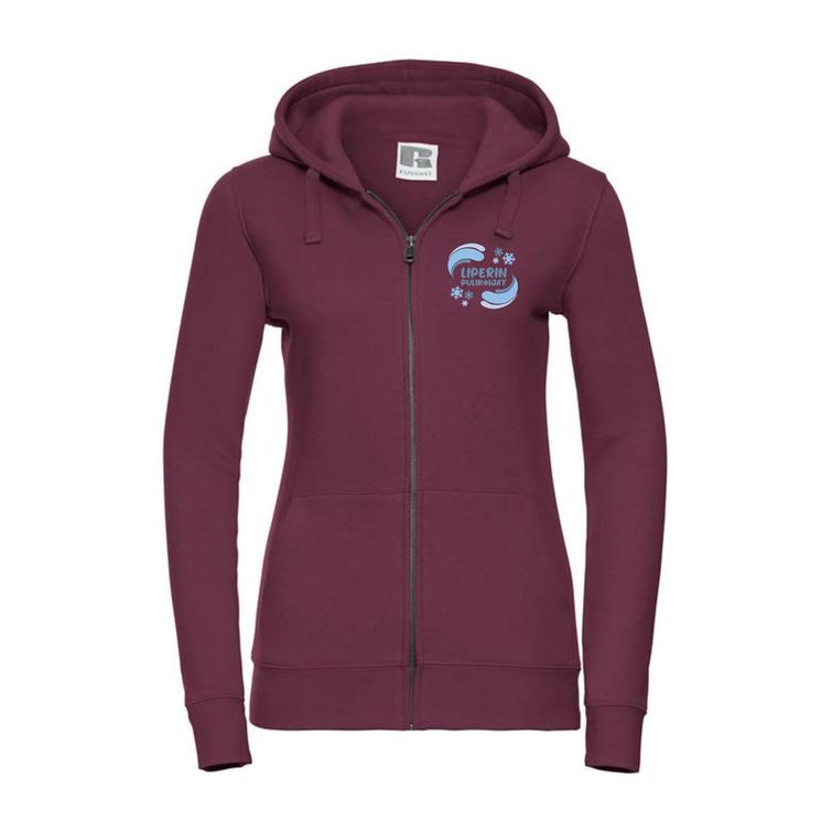 Naisten vetoketjuhuppari Liperin pulikoijat logolla