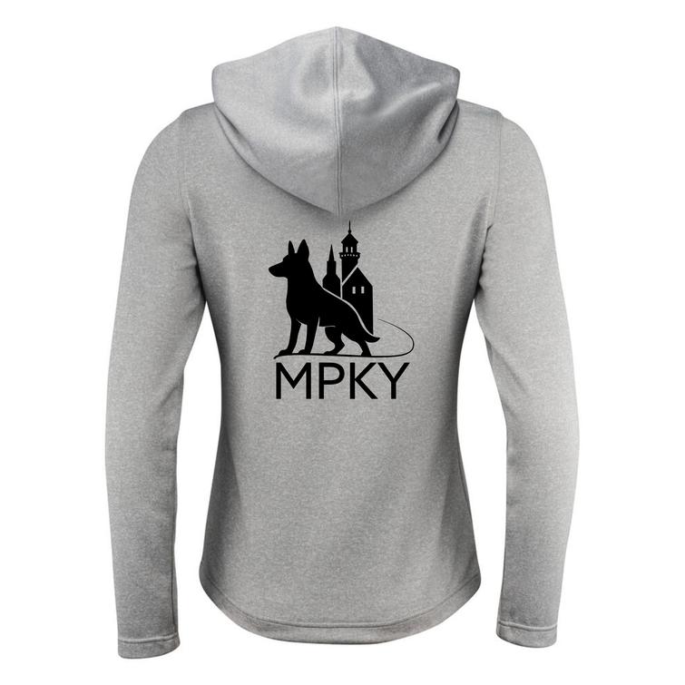 Naisten tekninen vetoketjullinen huppari MPKY logolla