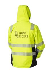 Huomiovärinen vedenpitävä talvitakki Happy riders logolla