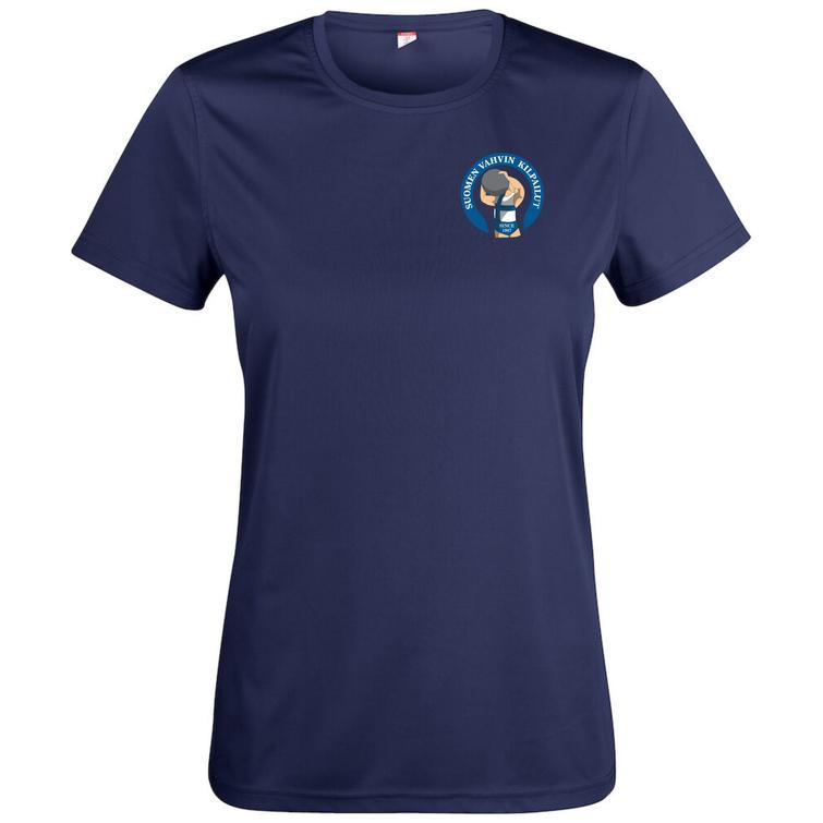 Naisten tekninen t-paita Suomen vahvin logolla