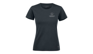 Naisten strech t-paita Mustikkamäen ratsutalli logolla