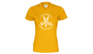 Naisten v-aukollinen t-paita M-Monessa mukana logolla